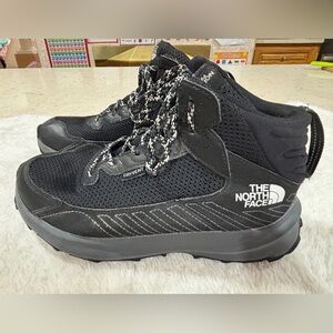 The North Face Black and Gray Trail Hiking Shoes for youth.